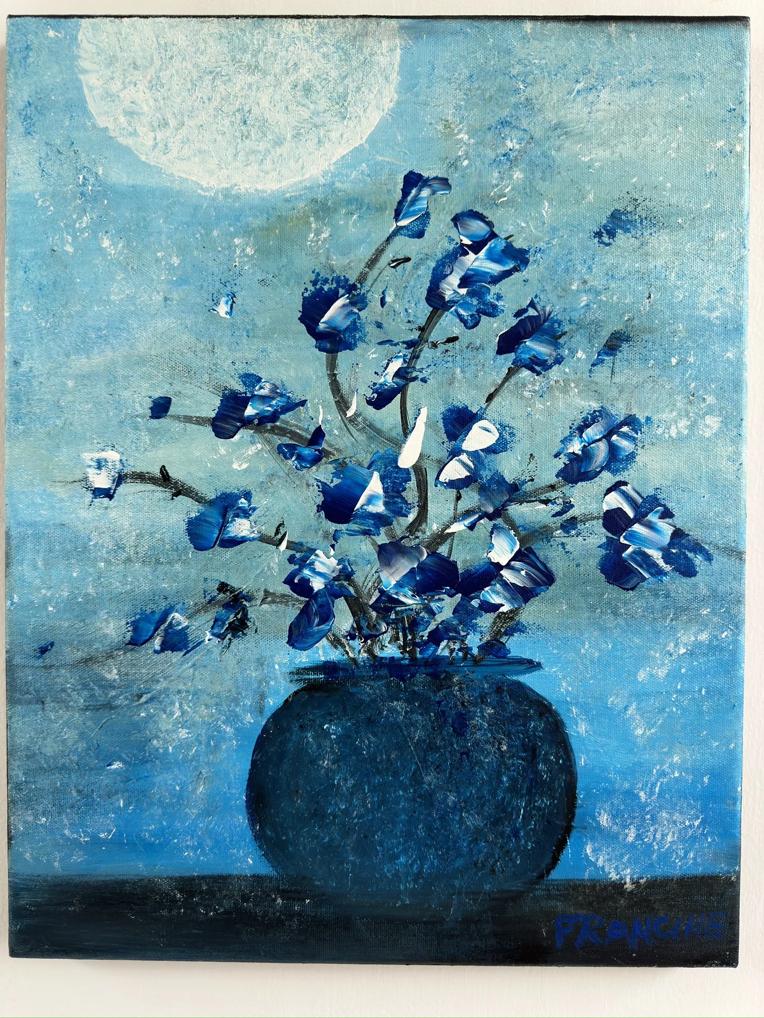 Blue Vase #2, 20 x 16 acrylic on canvas